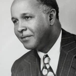A grey-scale image of Percy Julian – Chemist and researcher