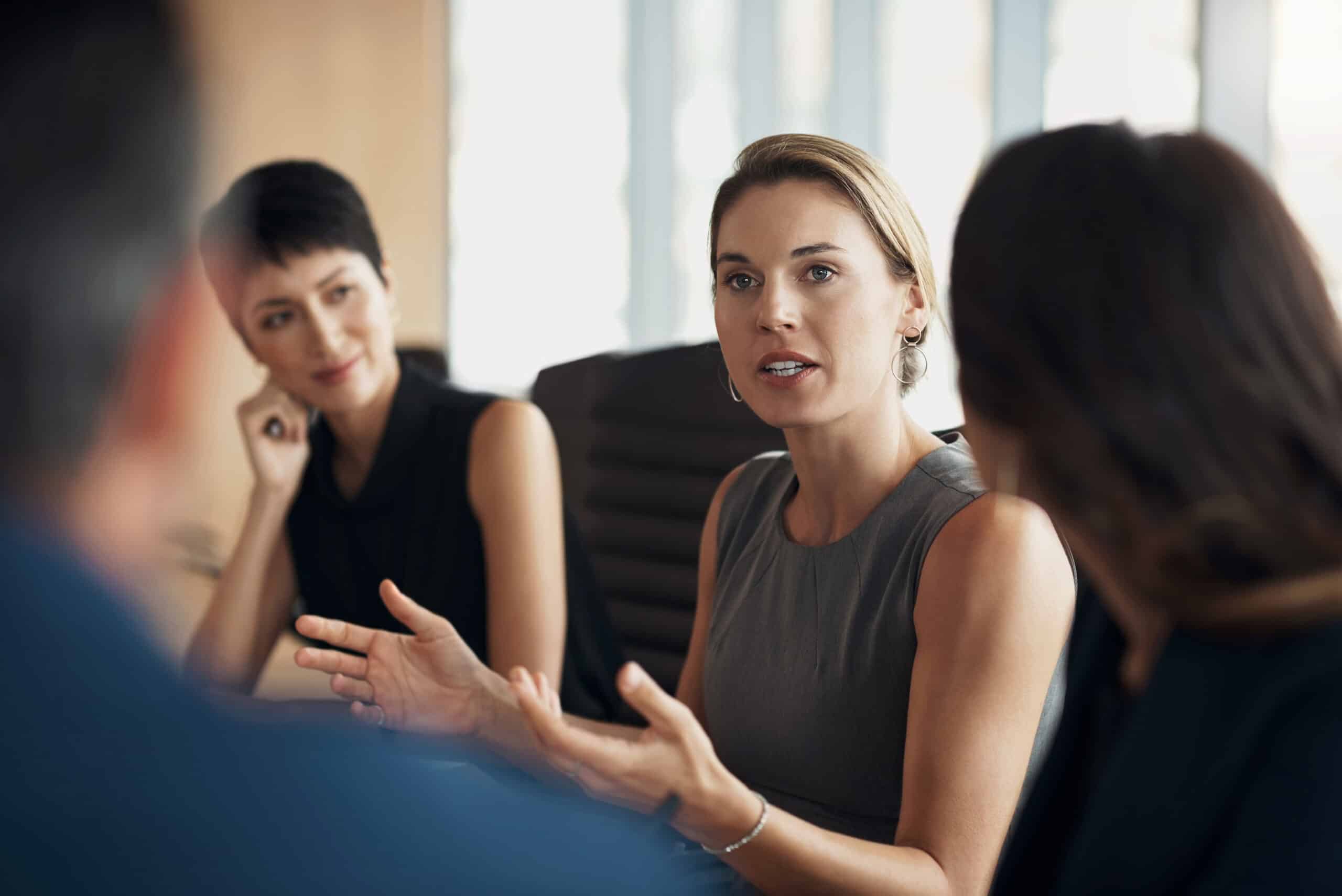 Female manager leading a team discussion